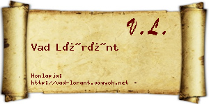 Vad Lóránt névjegykártya