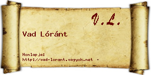 Vad Lóránt névjegykártya