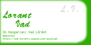 lorant vad business card